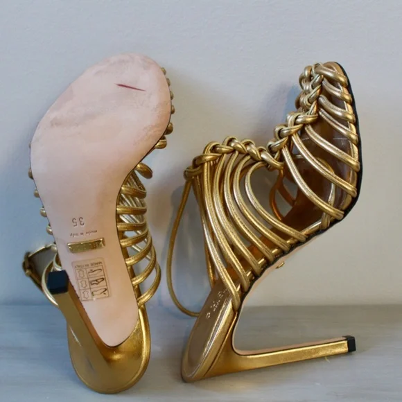 2000s Gucci Nappa Leather Slingback Strappy Sandal - Size 35 / ~US 5 - Picture 7 of 9